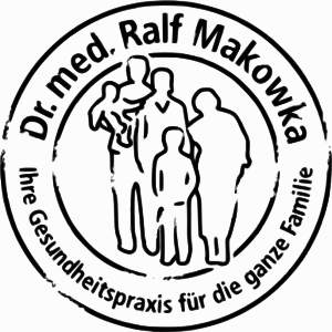 Logo der Arztpraxis Ralf Makowka in schwarz und weiß.